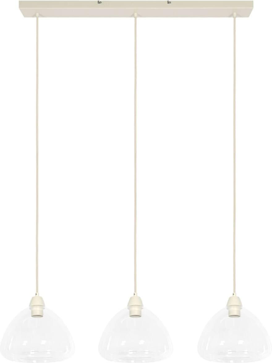 Hanglamp Bisho - Glas Helder+crème Light & Living Hanglamp 2982143