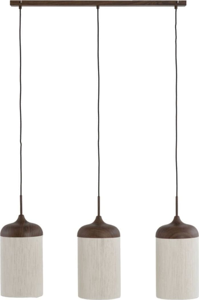 Hanglamp Dania - Hout Print D Bruin+touw Crème Light & Living Hanglamp 2980452