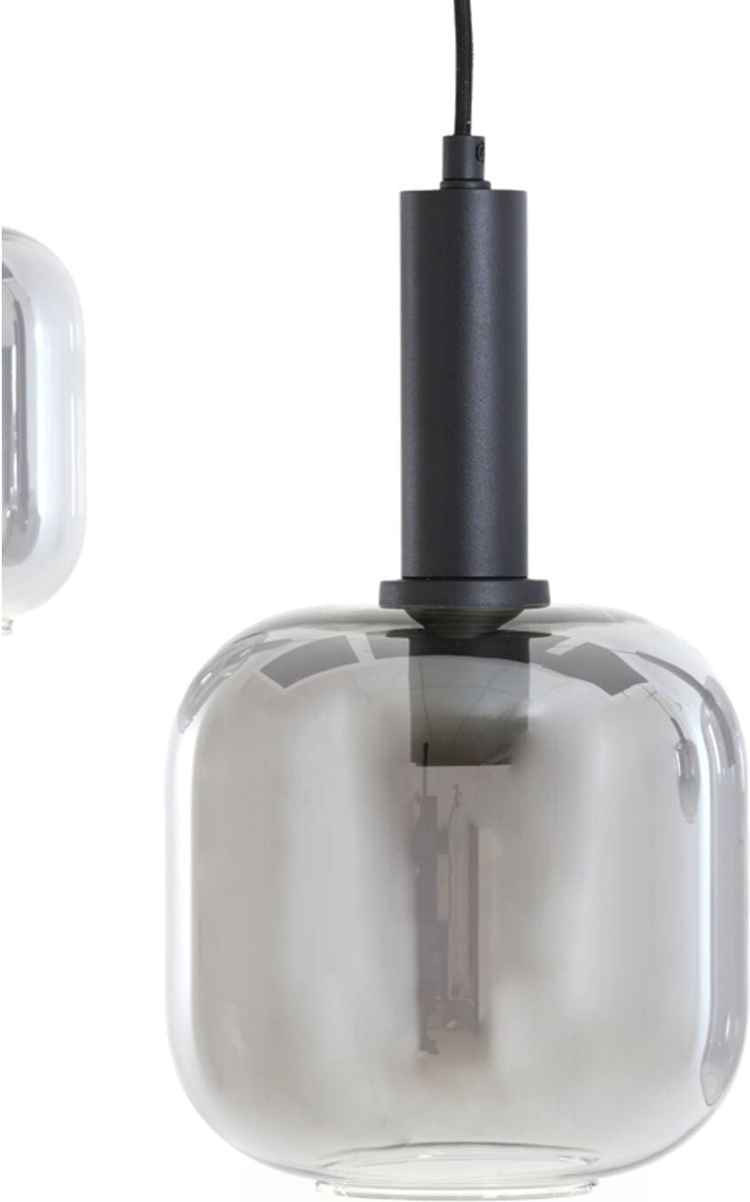 Hanglamp Lekar - Zwart+smoke Glas Light & Living Hanglamp 2946212