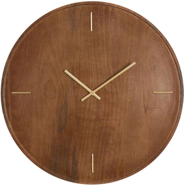 Klok Veti - Mango Hout Bruin+goud Light & Living Klok 7113984
