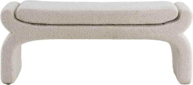 Poef Nafya - Bouclé Crème Light & Living Poef 6786661