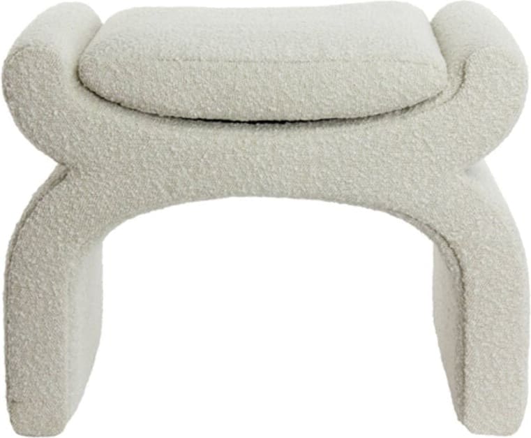 Poef Nafya - Bouclé Crème Light & Living Poef 6864482