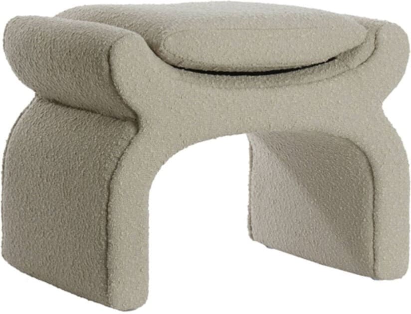 Poef Nafya - Bouclé Taupe Light & Living Poef 6864483