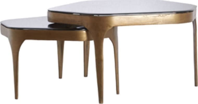 Salontafel Avi - Glas Smoke+antiek Brons Light & Living Salontafel 5519365