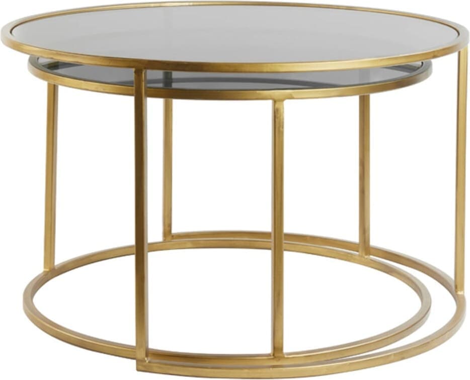 Salontafel Duarte - Smoke Glas-goud Light & Living Salontafel 6725065