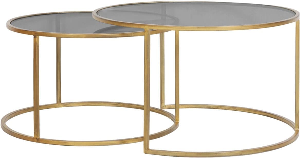Salontafel Duarte - Smoke Glas-goud Light & Living Salontafel 6725065