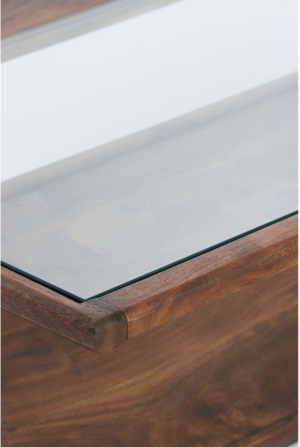 Salontafel Yuki - Acacia Hout Donker Bruin+glas Light & Living Salontafel 6785784