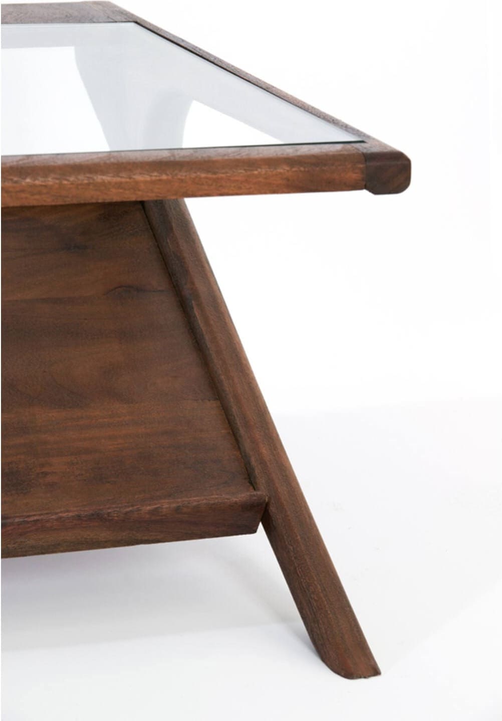 Salontafel Yuki - Acacia Hout Donker Bruin+glas Light & Living Salontafel 6785784