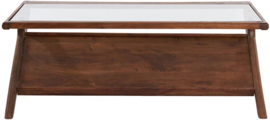 Salontafel Yuki - Acacia Hout Donker Bruin+glas Light & Living Salontafel 6785784