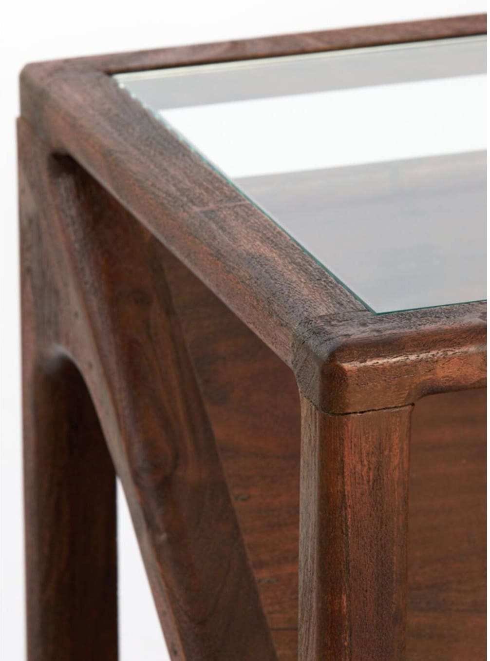 Side Yuki - Acacia Hout Donker Bruin+glas Light & Living Wandtafel 6785684