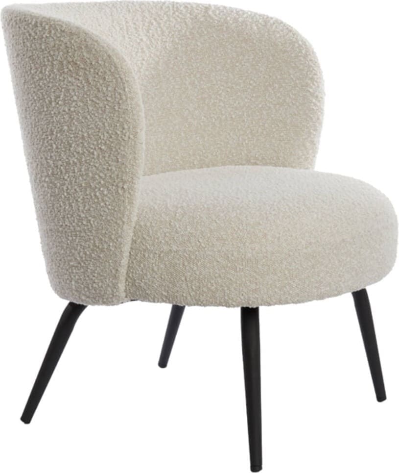 Stoel Dieyda - Bouclé Crème-zwart Light & Living Eetkamerstoel 6787082