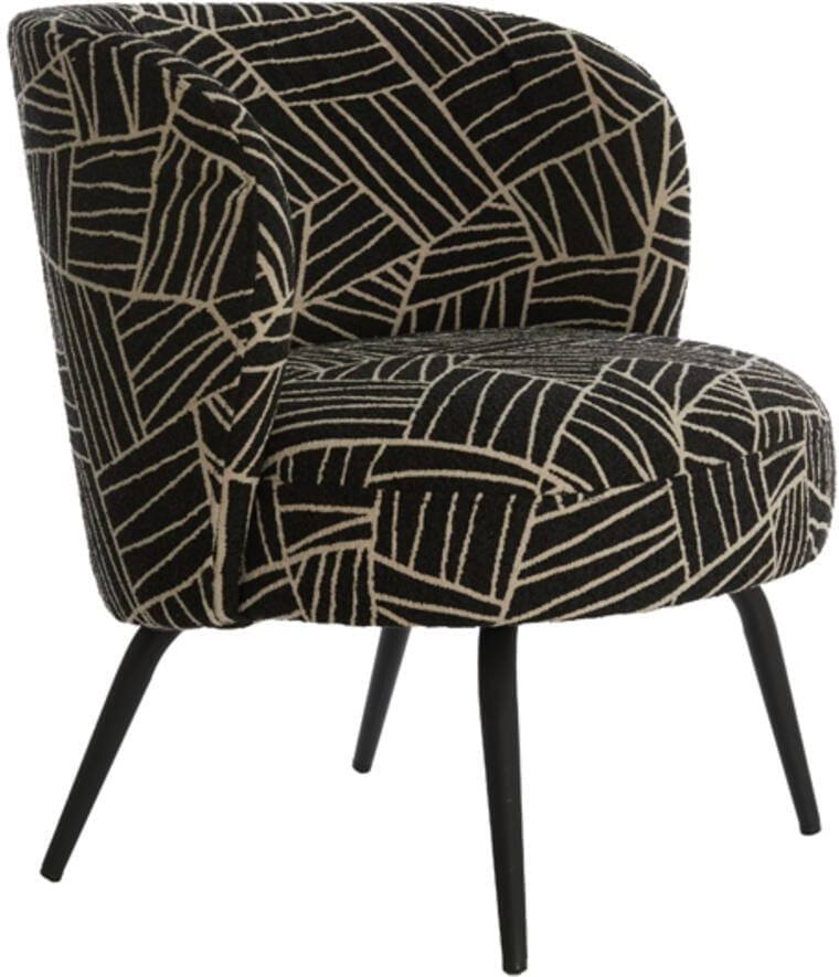 Stoel Dieyda - Zwart-wit+zwart Light & Living Eetkamerstoel 6787012