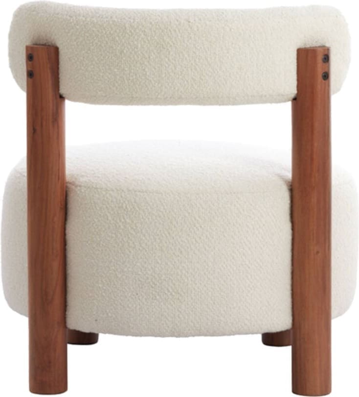 Stoel Ferentino - Acacia Hout Naturel+bouclé Crème Light & Living Eetkamerstoel 5502043