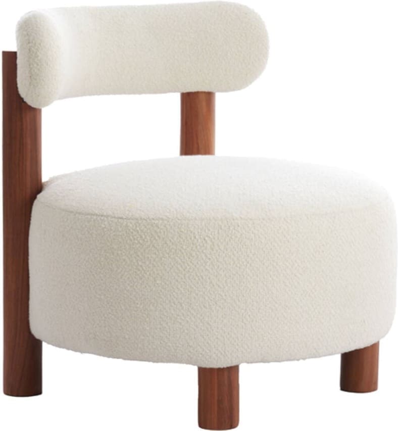 Stoel Ferentino - Acacia Hout Naturel+bouclé Crème Light & Living Eetkamerstoel 5502043