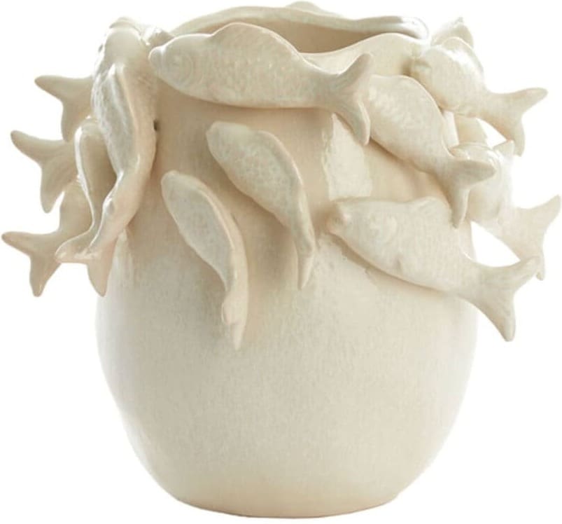 Vaas Fish - Keramiek Crème Light & Living Vaas 5730943