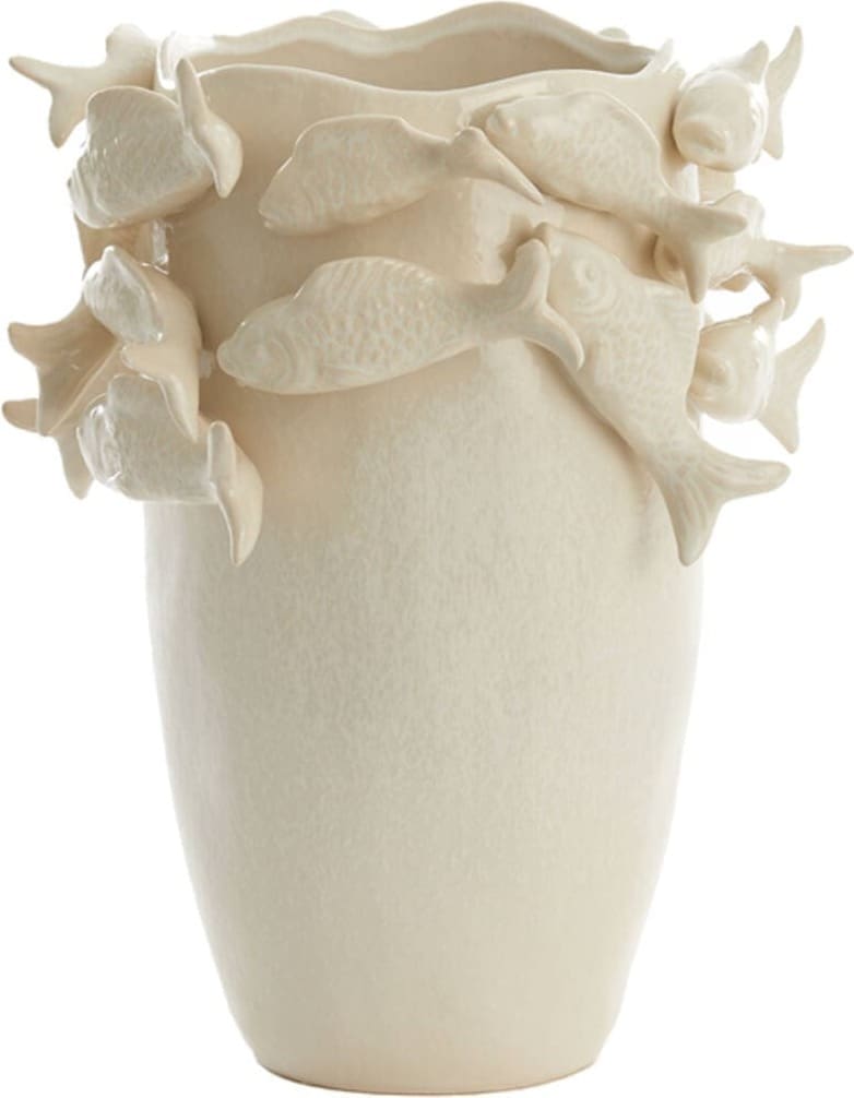 Vaas Fish - Keramiek Crème Light & Living Vaas 5731043