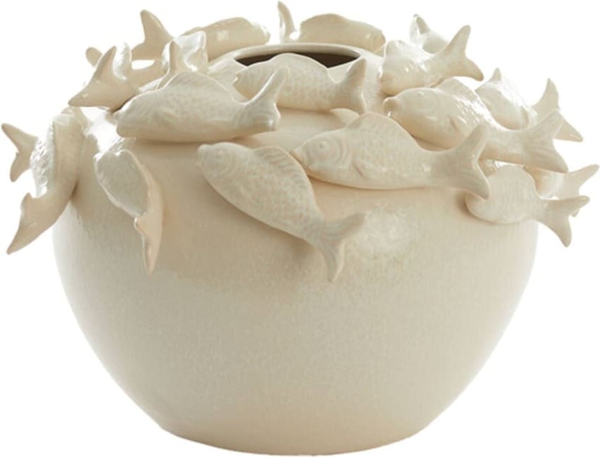 Vaas Fish - Keramiek Crème Light & Living Vaas 5731143