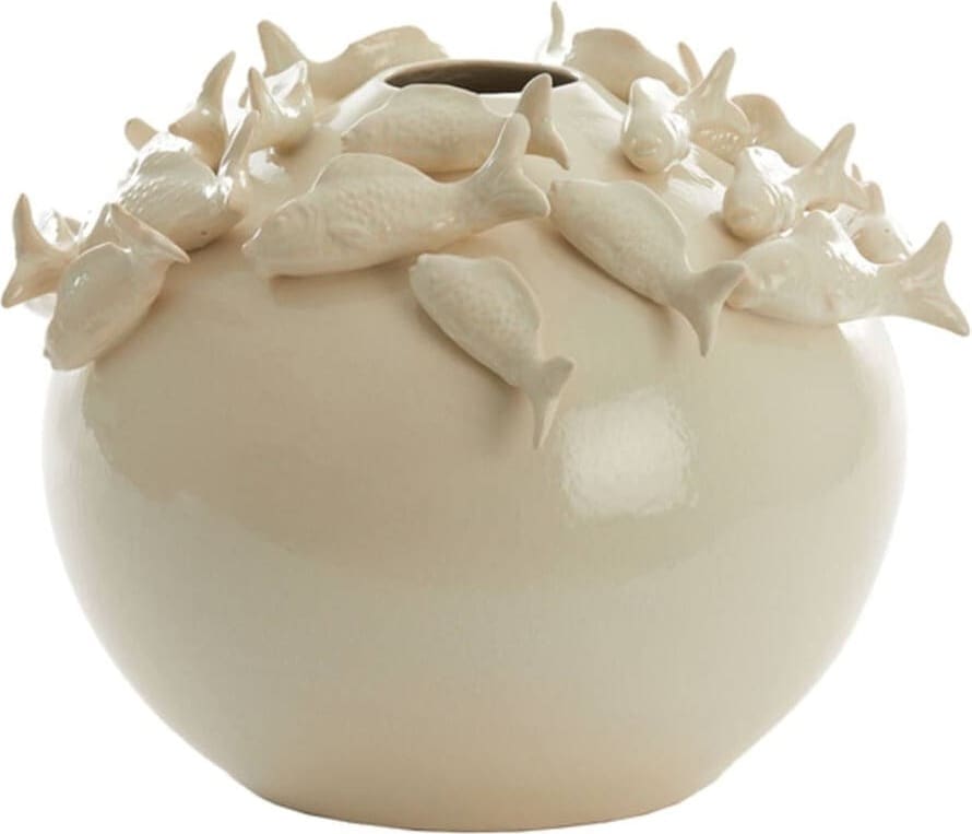 Vaas Fish - Keramiek Crème Light & Living Vaas 5731243