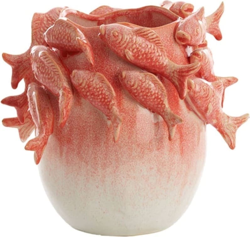 Vaas Fish - Keramiek Koraal+crème Light & Living Vaas 5730937