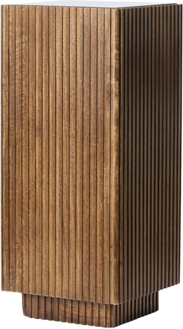 Zuil Gatura - Hout Donker Bruin+glas Bruin Light & Living Bijzettafel 5507984