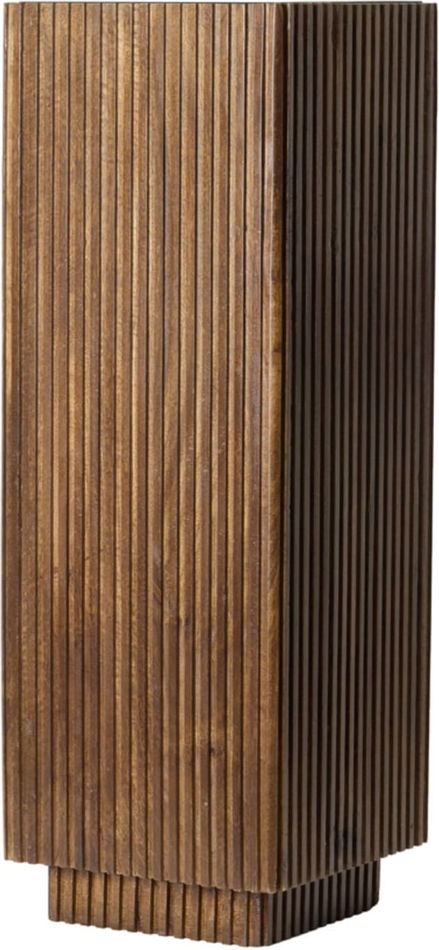 Zuil Gatura - Hout Donker Bruin+glas Bruin Light & Living Bijzettafel 5508084