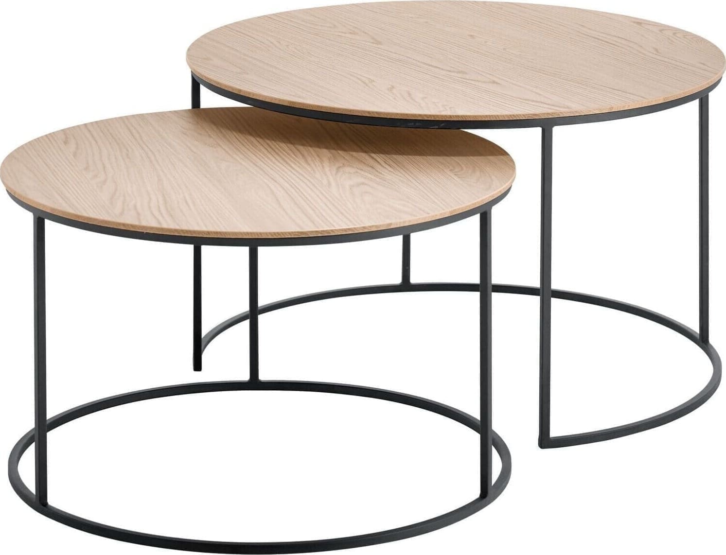 Profijt Meubel Salontafelset Ferbane 65 en 75 cm rond Bruin Salontafel