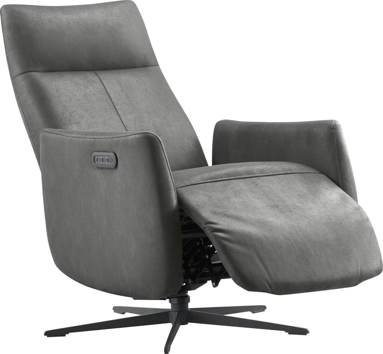 Pronto Wonen Relaxfauteuil Lanciare elektrisch antraciet Antraciet Fauteuil