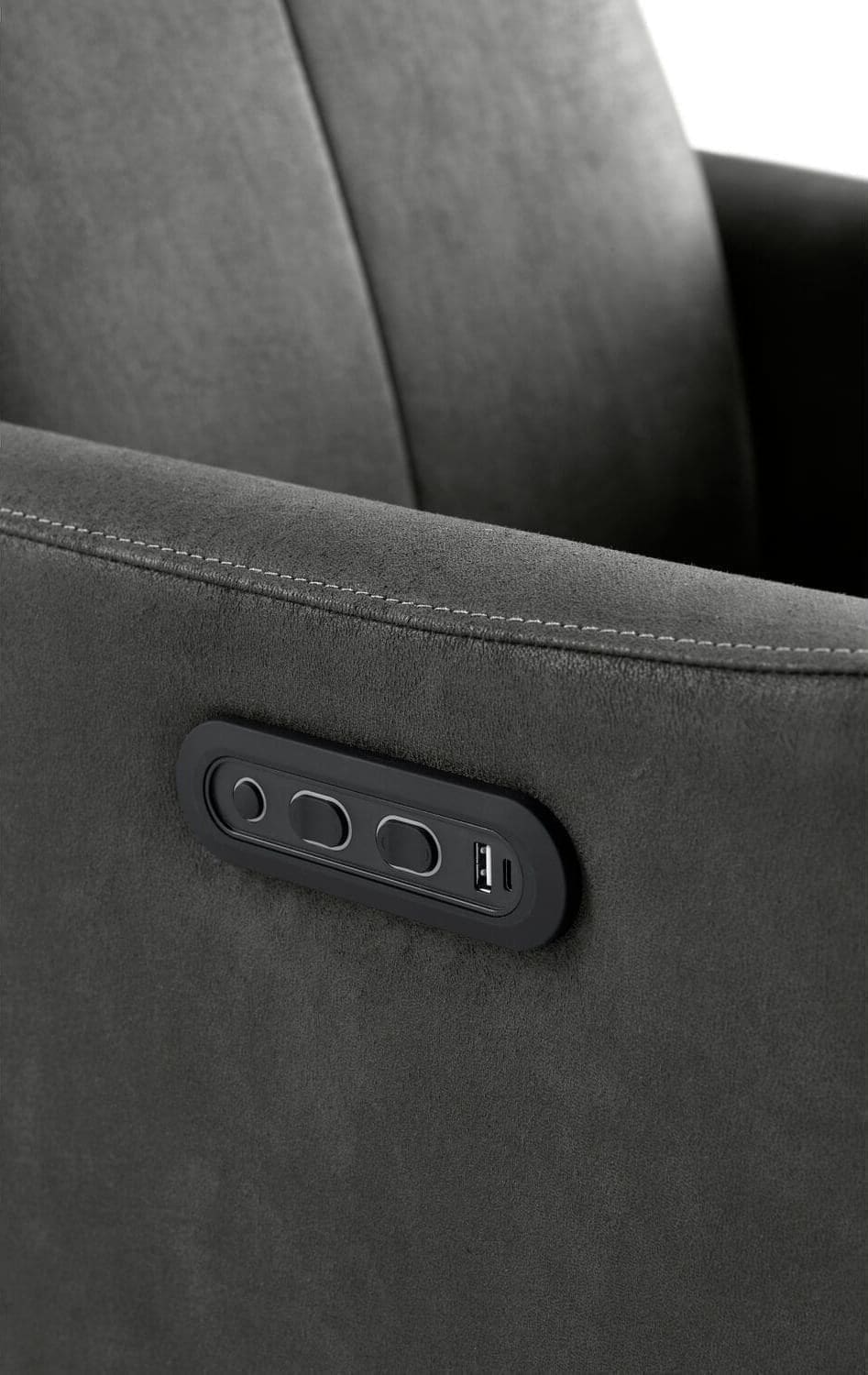 Pronto Wonen Relaxfauteuil Lanciare elektrisch antraciet Antraciet Fauteuil