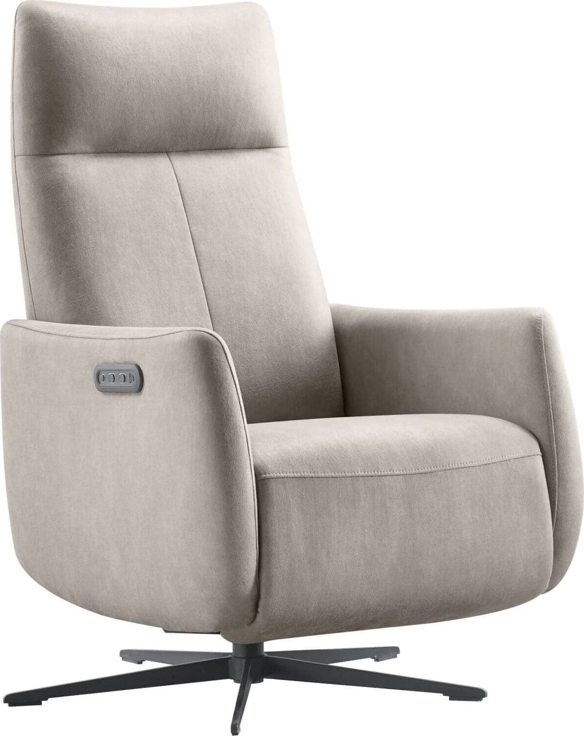 Pronto Wonen Relaxfauteuil Lanciare elektrisch lichtgrijs Grijs Fauteuil