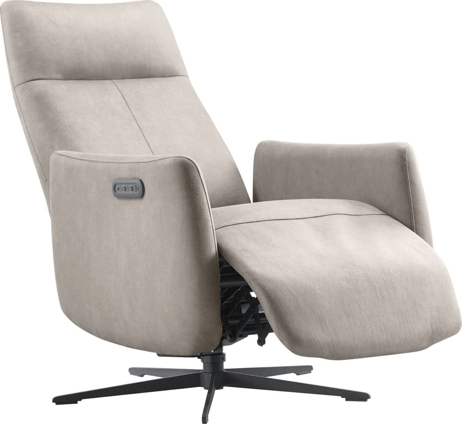 Pronto Wonen Relaxfauteuil Lanciare elektrisch lichtgrijs Grijs Fauteuil