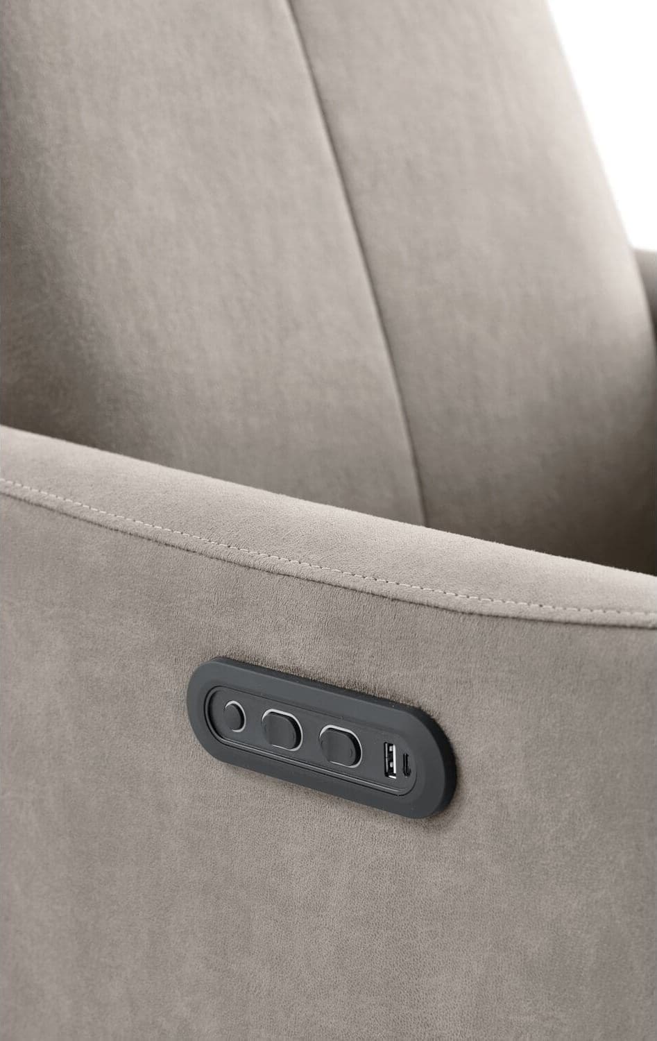 Pronto Wonen Relaxfauteuil Lanciare elektrisch lichtgrijs Grijs Fauteuil