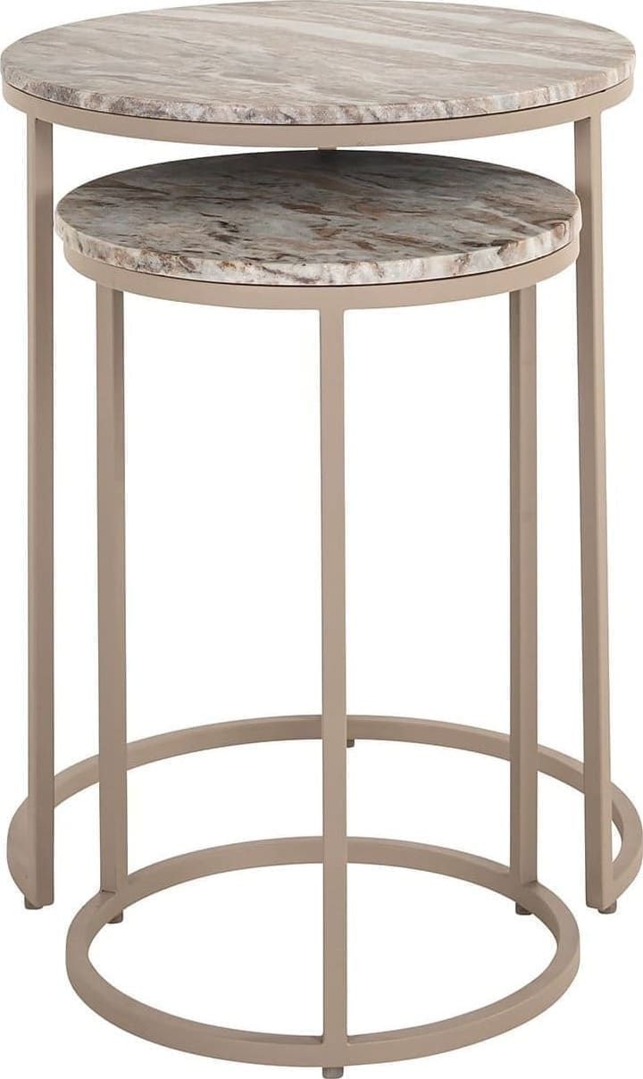 Richmond Interiors Bijzettafel Fairfax set van 2 Taupe Bijzettafel