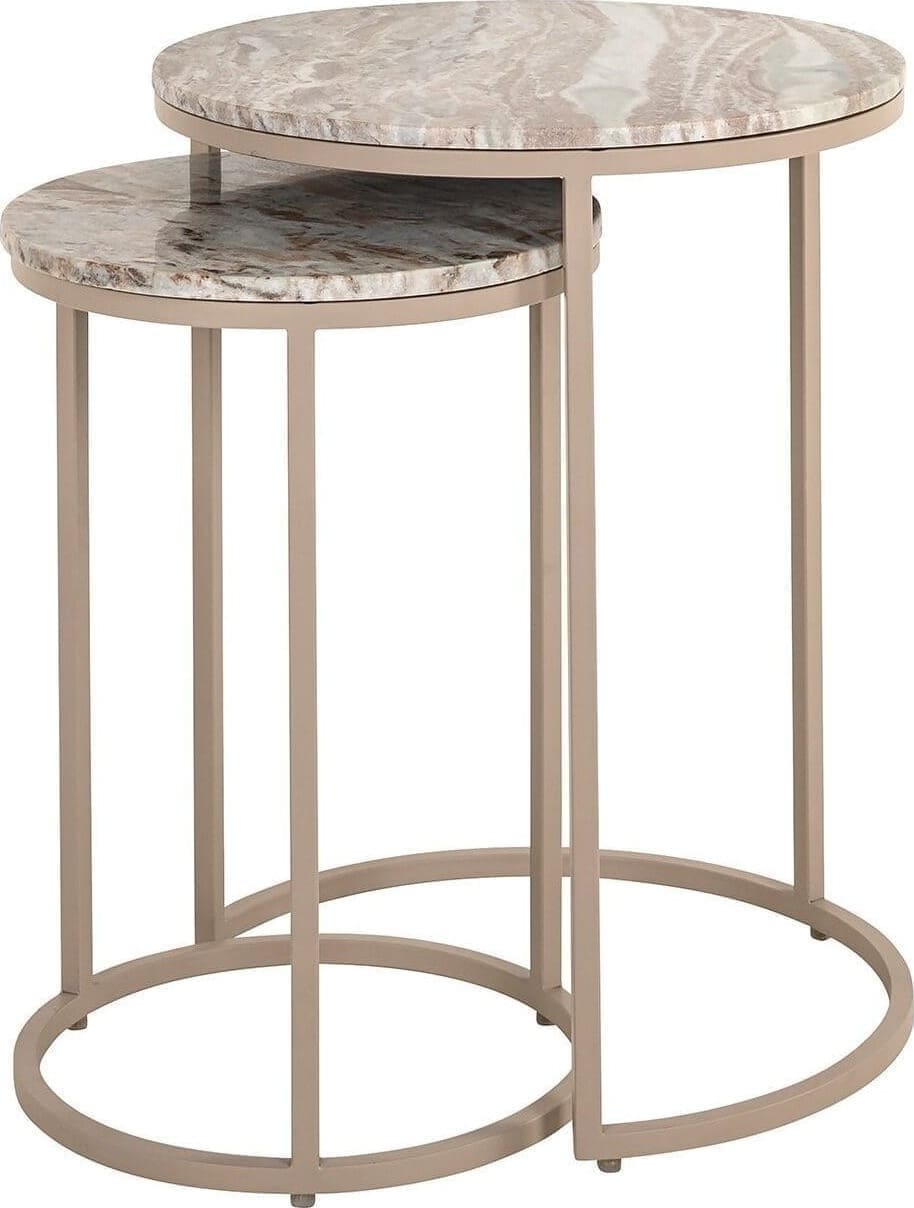 Richmond Interiors Bijzettafel Fairfax set van 2 Taupe Bijzettafel