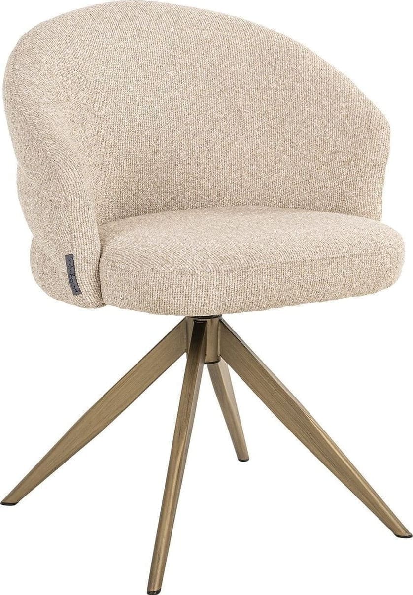 Richmond Interiors Draaistoel Zendaya biscotti brandvertragend Eetkamerstoel