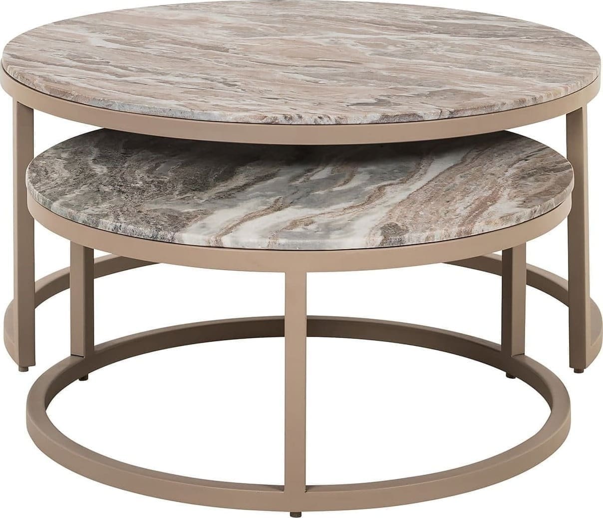 Richmond Interiors Salontafel Fairfax set van 2 Taupe Salontafel