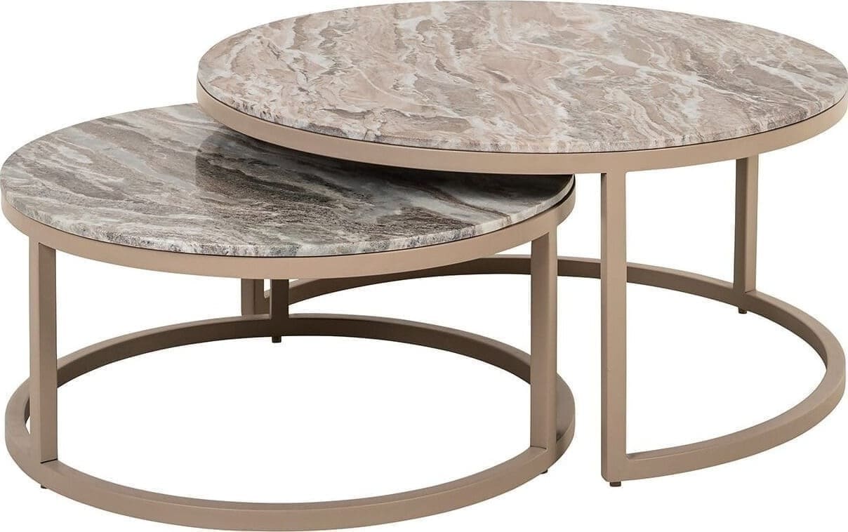 Richmond Interiors Salontafel Fairfax set van 2 Taupe Salontafel