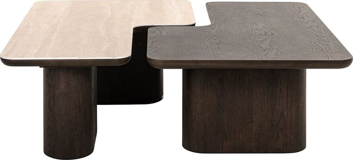 Richmond Interiors Salontafel Nando set van 2 Bruin Salontafel
