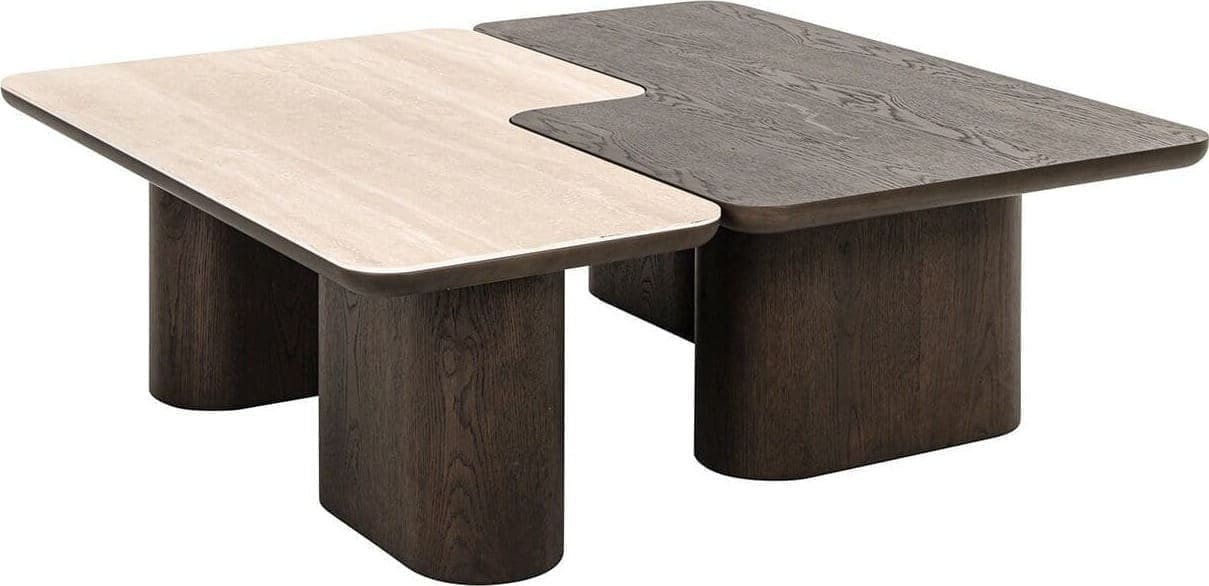 Richmond Interiors Salontafel Nando set van 2 Bruin Salontafel