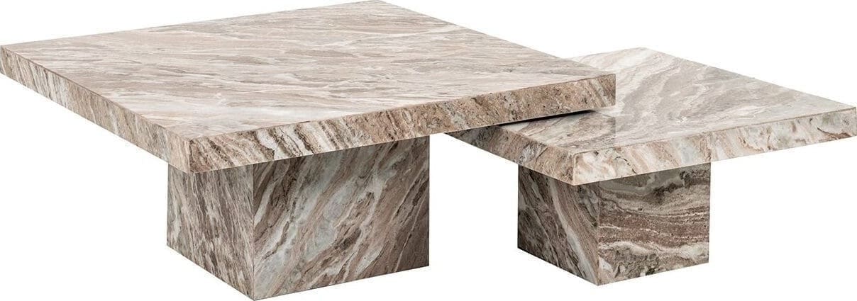 Richmond Interiors Salontafel Rashford set van 2 Taupe Salontafel