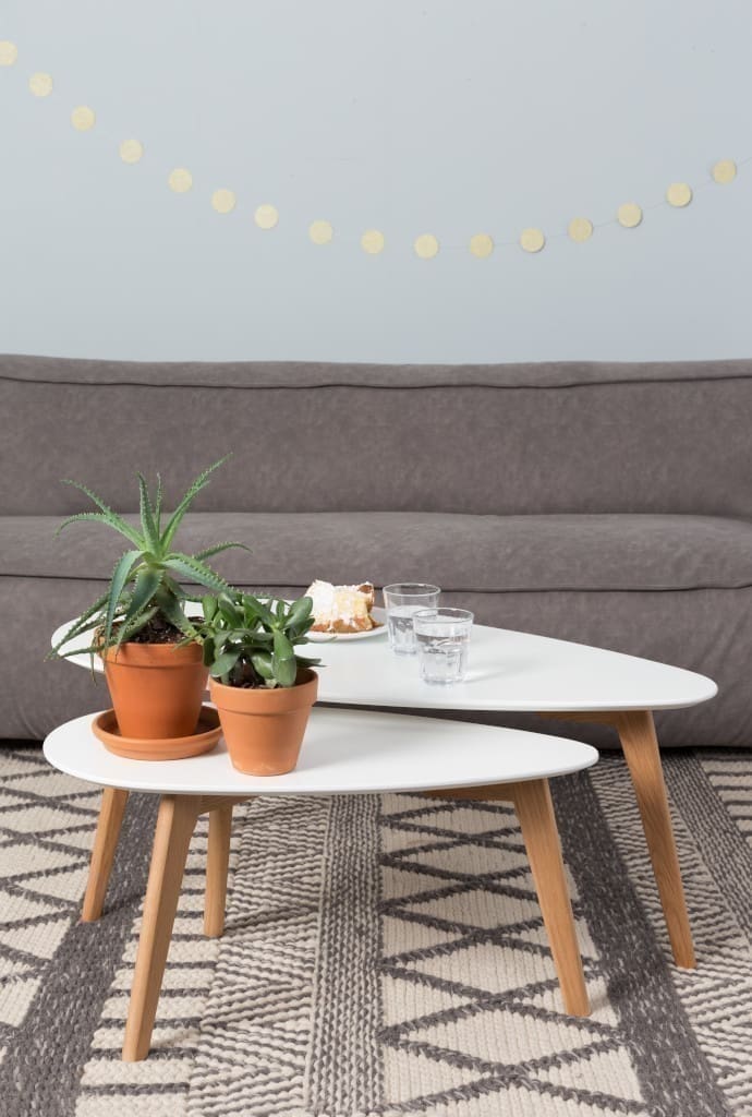 Bijzettafel Drop Set Of 2 White Label Living ZVR2300068