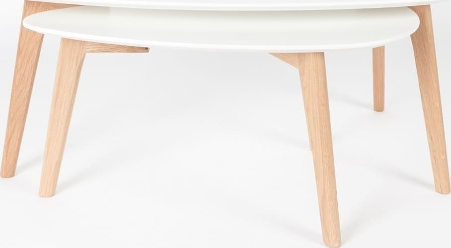 Bijzettafel Drop Set Of 2 White Label Living ZVR2300068