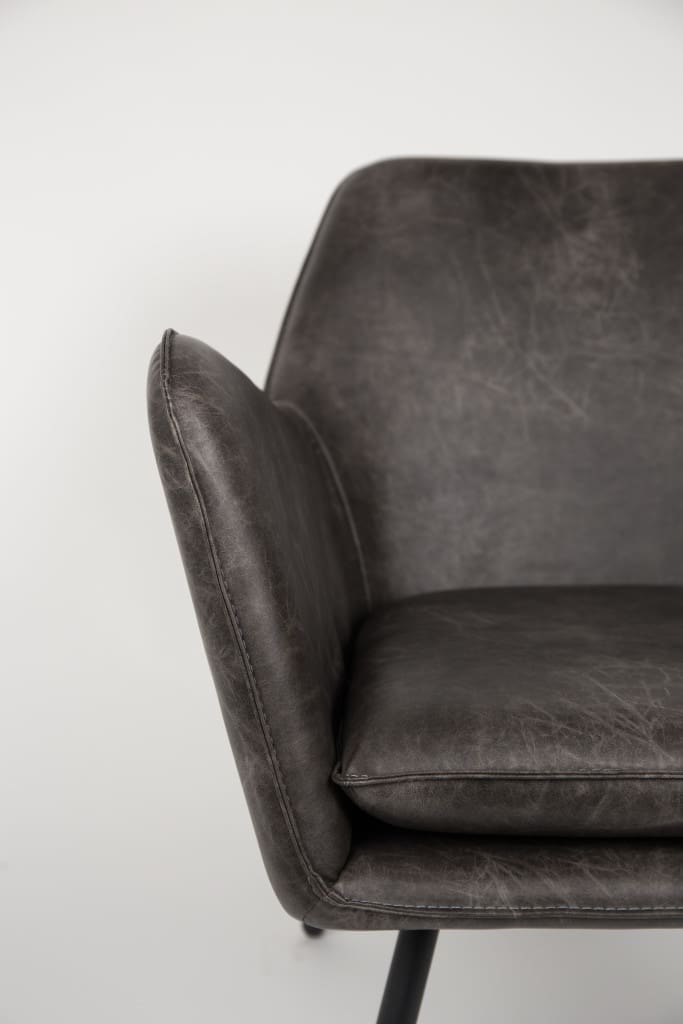 Fauteuil Bon Dark Grey White Label Living ZVR3100041