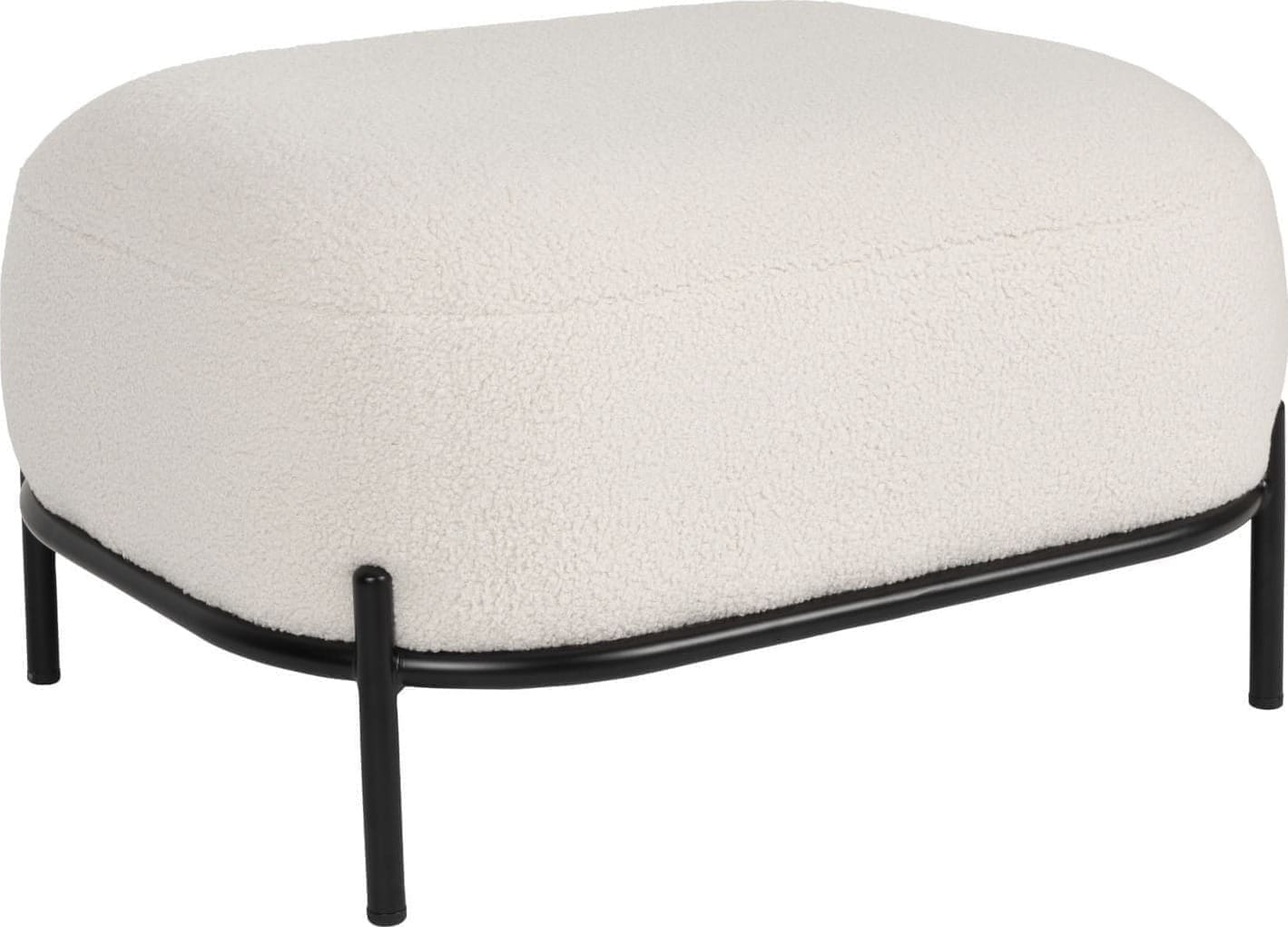 Hocker Polly Teddy Ivory White Label Living ZVR3300059
