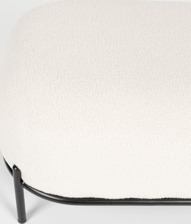 Hocker Polly Teddy Ivory White Label Living ZVR3300059