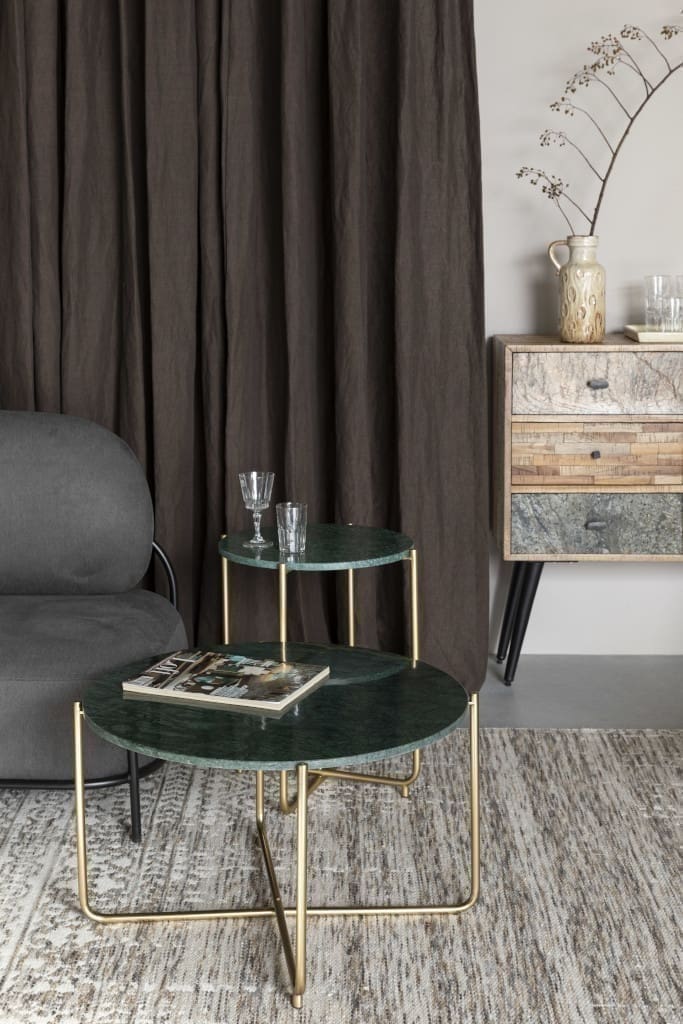 Salontafel Timpa Marble Green White Label Living ZVR2300232