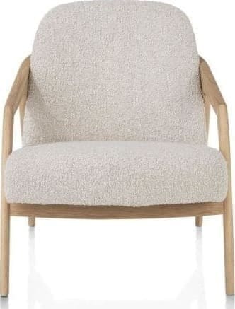 Xooon Dante fauteuil - eik naturel gestoffeerd in stof Brioni Beige|Wit Fauteuil
