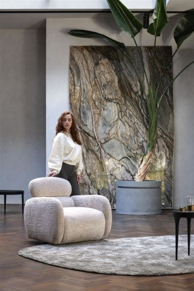 Xooon Ostia draaifauteuil - stof derby beige Fauteuil