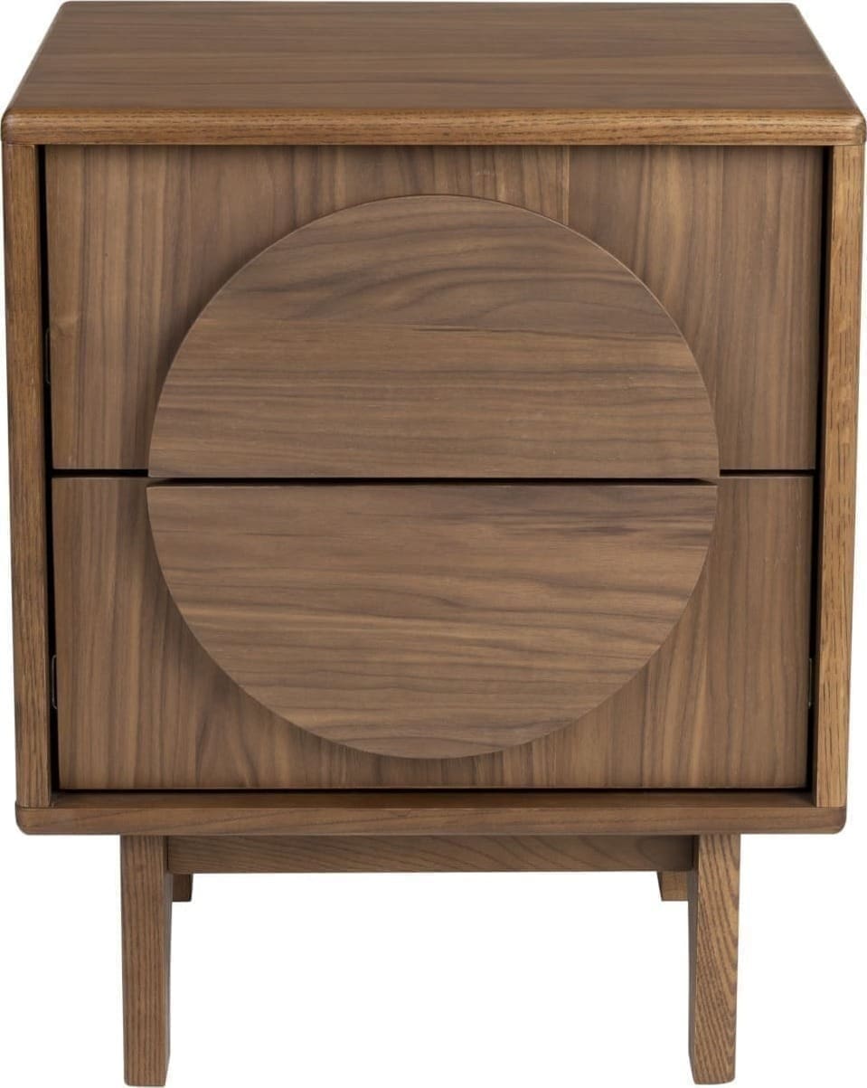 Bijzettafel / Bedstand Groove Walnut Zuiver ZVR2300384