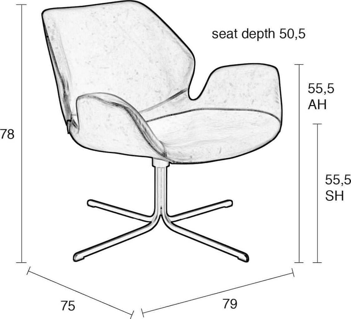 Fauteuil Nikki All Brown Zuiver ZVR3100066