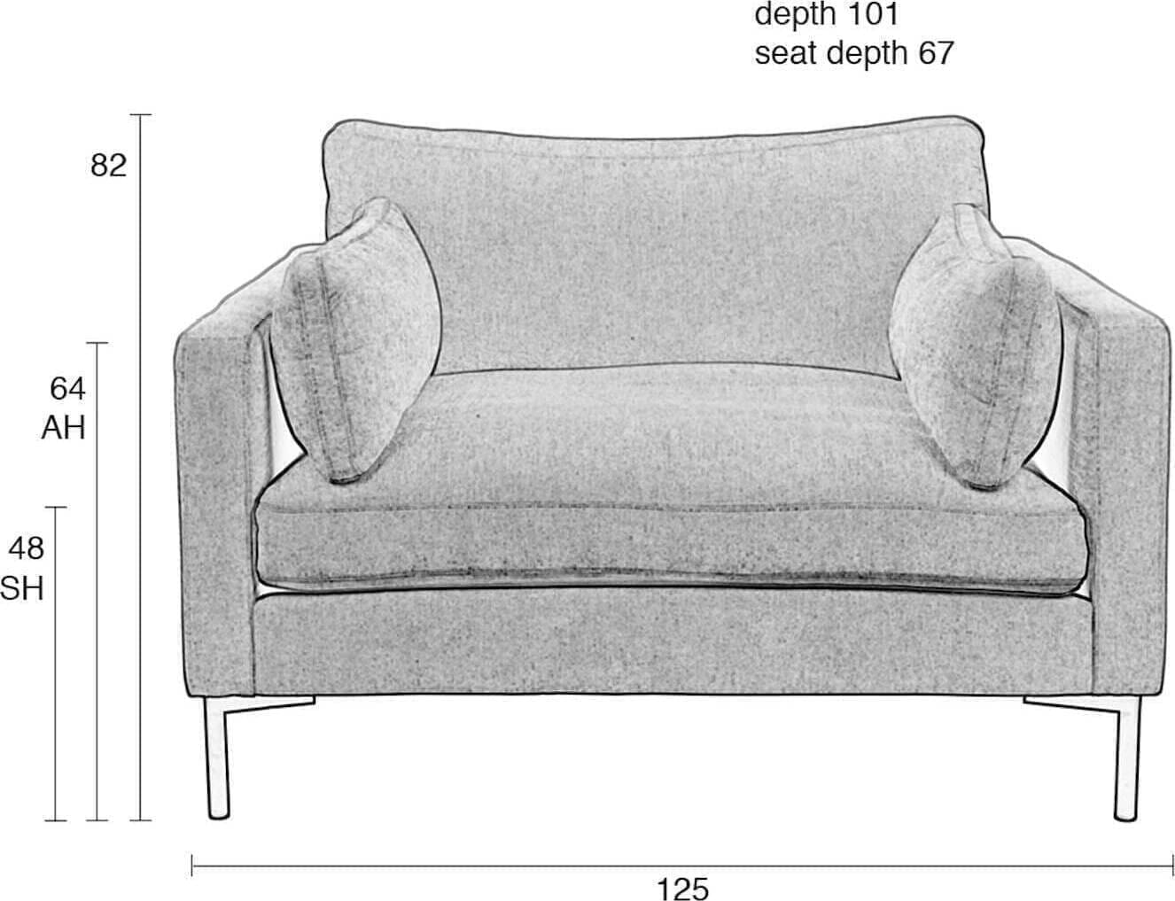 Loveseat Summer Anthracite Zuiver Fauteuil ZVR3100102